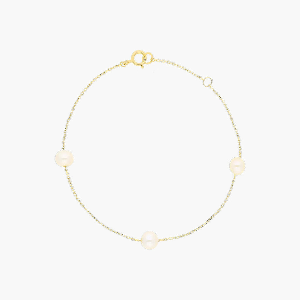 Pulsera Dorada con Perlas Refinadas