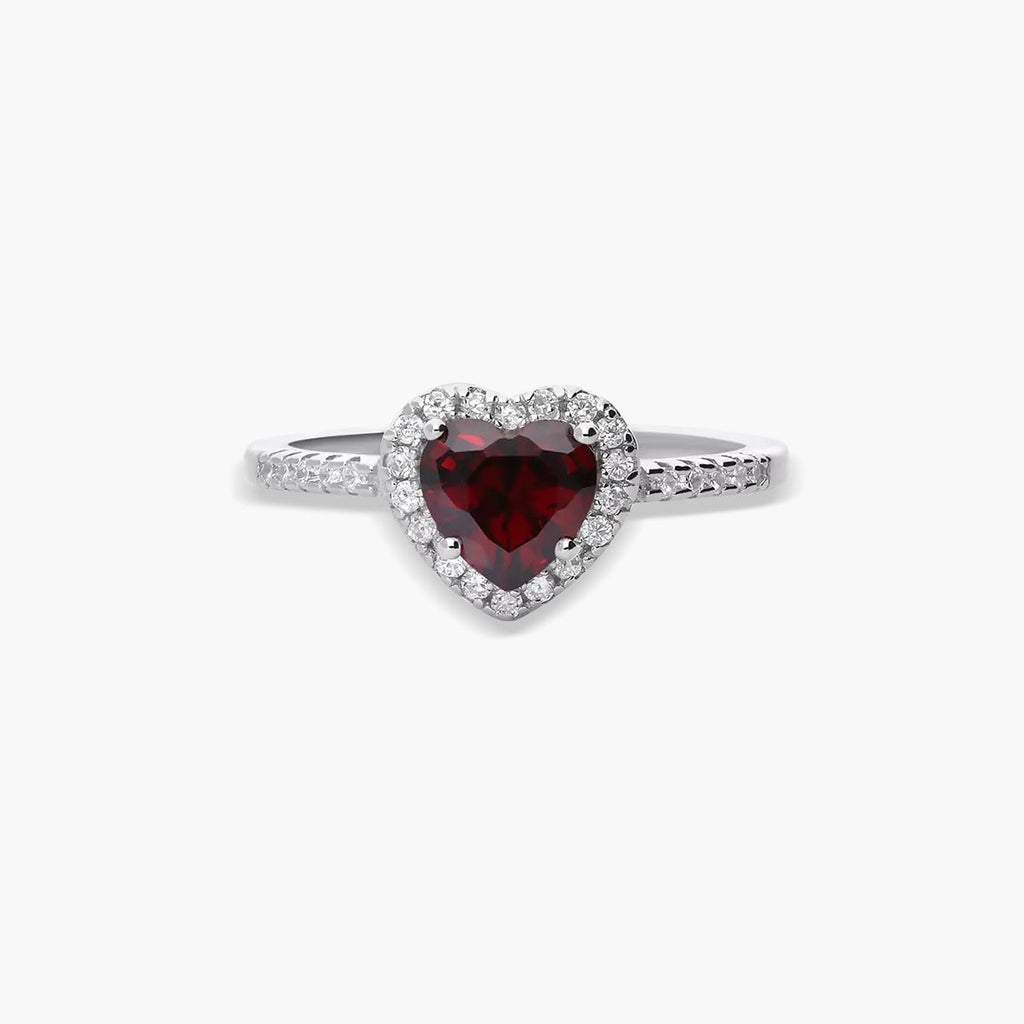 Elegante Anillo Corazón Rojo