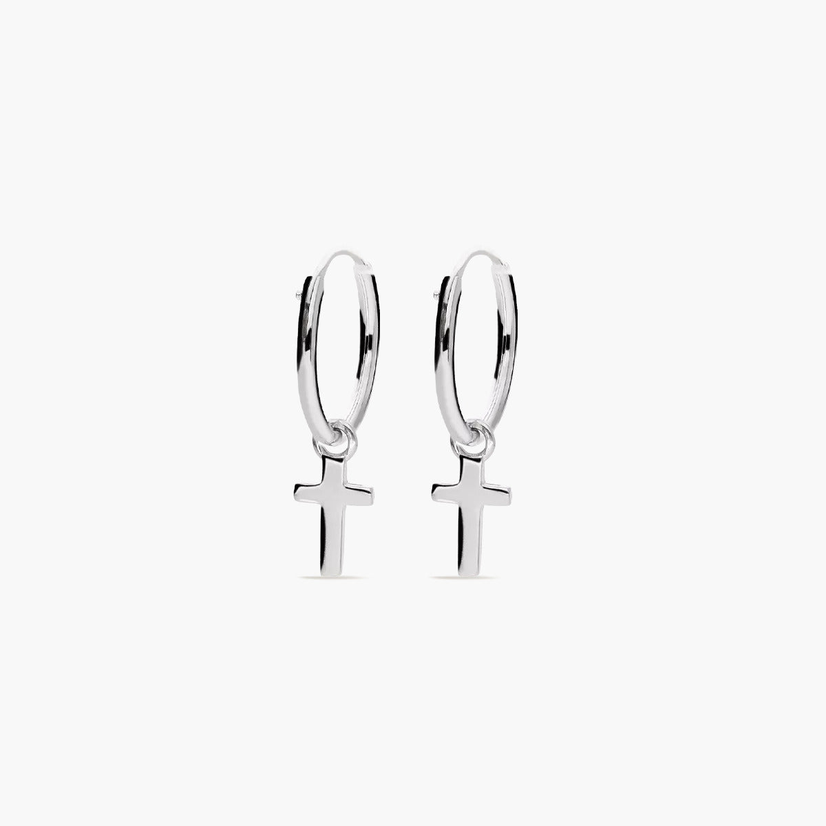 Pendientes de aro colgantes con cruz