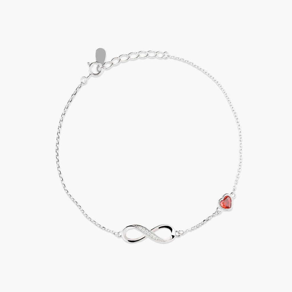 Pulsera con Corazón y Símbolo del Infinito