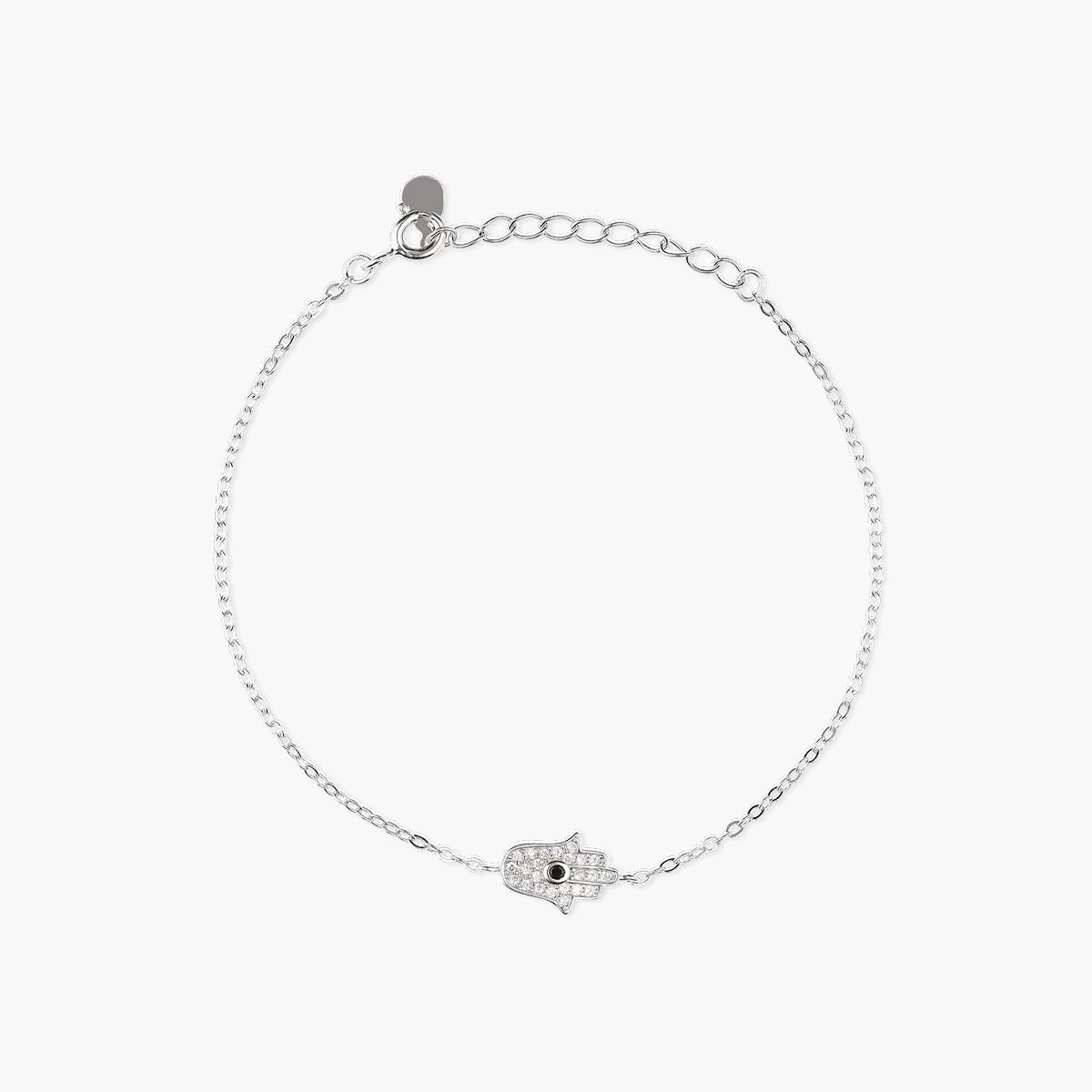 Pulsera con circonitas y mano de Fátima