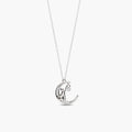 Collar Plateado con Luna y Gato adornado con Circonitas